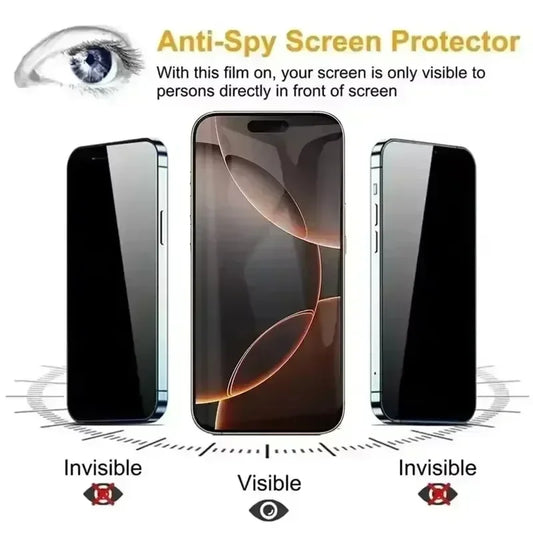 3Pcs Dust Free Installation Privacy Screen Protector for IPhone 16 14 11 12 13 15 Pro Max 7 8 Plus Mini X XR XS Anti-spy Glass - ST Superstore