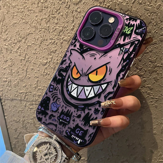Black Cool Pokemon Gengar Phone Case For iPhone 15 14 13 12 16 Pro Max XR XSMAX 7 8 Plus 13 Mini Shockproof Silicone Hard Cover
