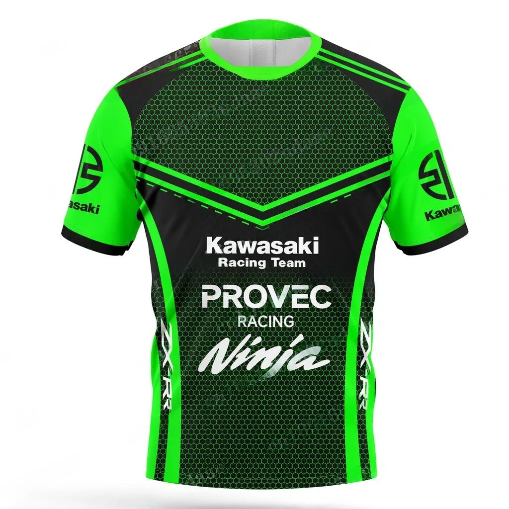 2025 New Kawasaki Motorcycle T-Shirt New Kawasaki T-Shirt Summer Riding T-Shirt Sunscreen Fast Drying Sweat Absorbing T-shirt