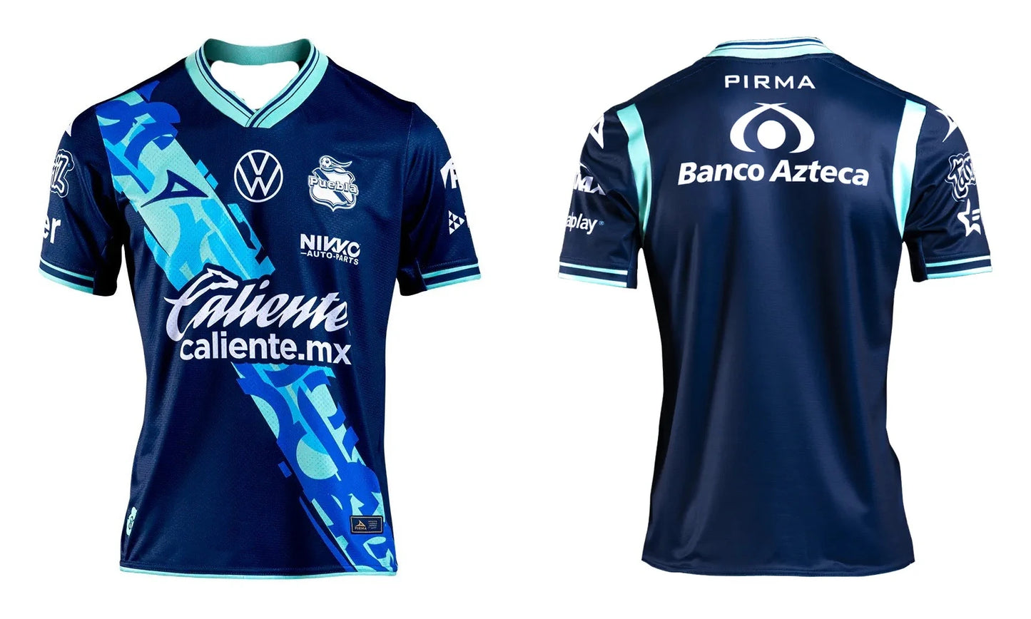Camisa Reserva Club Puebla 2024-25 3D Printed BreathableSweat Absorbing Motorcycle Sports Shirt, Quick Drying Motorcycle T-shirt