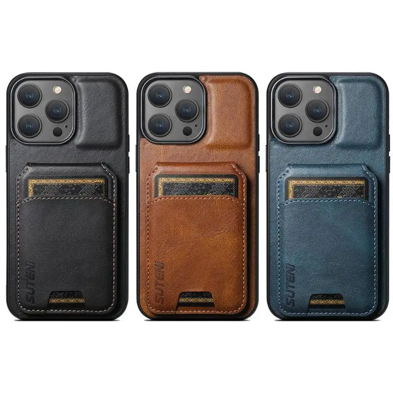 Leather Wallet Card Slots Pocket Phone Case For iPhone 16 15 14 13 12 11 Pro XS Max Plus X XR Invisible Holder Shockproof Cover