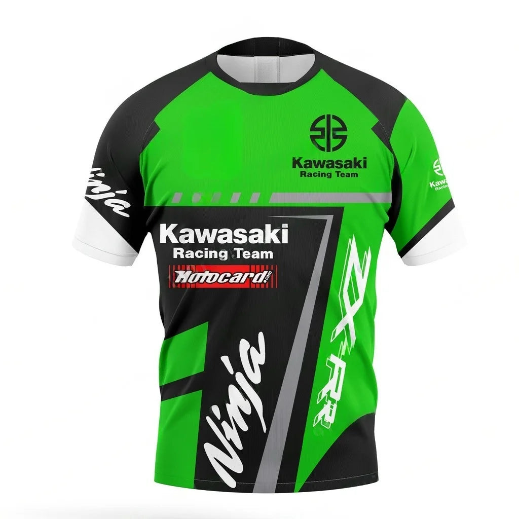 2025 New Kawasaki Motorcycle T-Shirt New Kawasaki T-Shirt Summer Riding T-Shirt Sunscreen Fast Drying Sweat Absorbing T-shirt