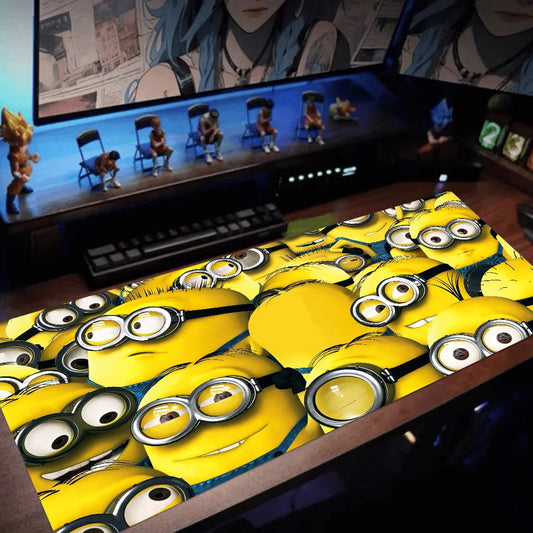 Cute Funny Cartoon M-Minions Custom Skin Desktop Desk Mat Kawaii Gaming Accessories Students Writing Pad for PC Computer Table