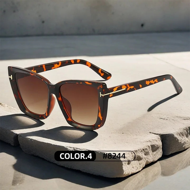 Brand Designer Cat Eye Sunglasses W omen Vintage 2025 High Quality Sun Glasses Fashion Big Frame Cool Sexy Female Oculos