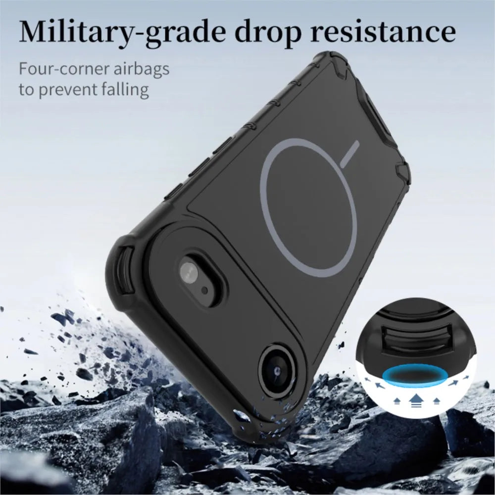 Rugged Armor For Magsafe Case For iPhone 17 Air 16 15 14 13 12 11 17 Pro Max Plus Wireless Charge Matte Bumper Shockproof Cover