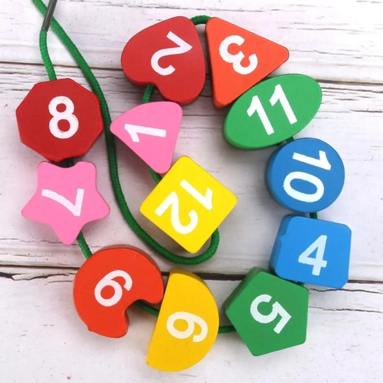 Montessori Children Clock Puzzle Cartoon Animals Tangram Cognitive Numbers Clock Early Learning Threading Assembly Toys