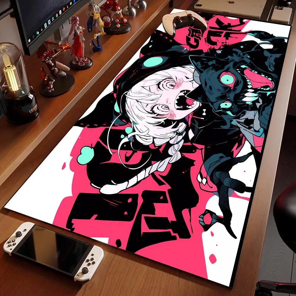 black cat girls Mouse Pad XXL Gaming Accessories Office Gamer Keyboard Desk Mat Non-Slip Laptop Notebook rubber kawaii Mousepad