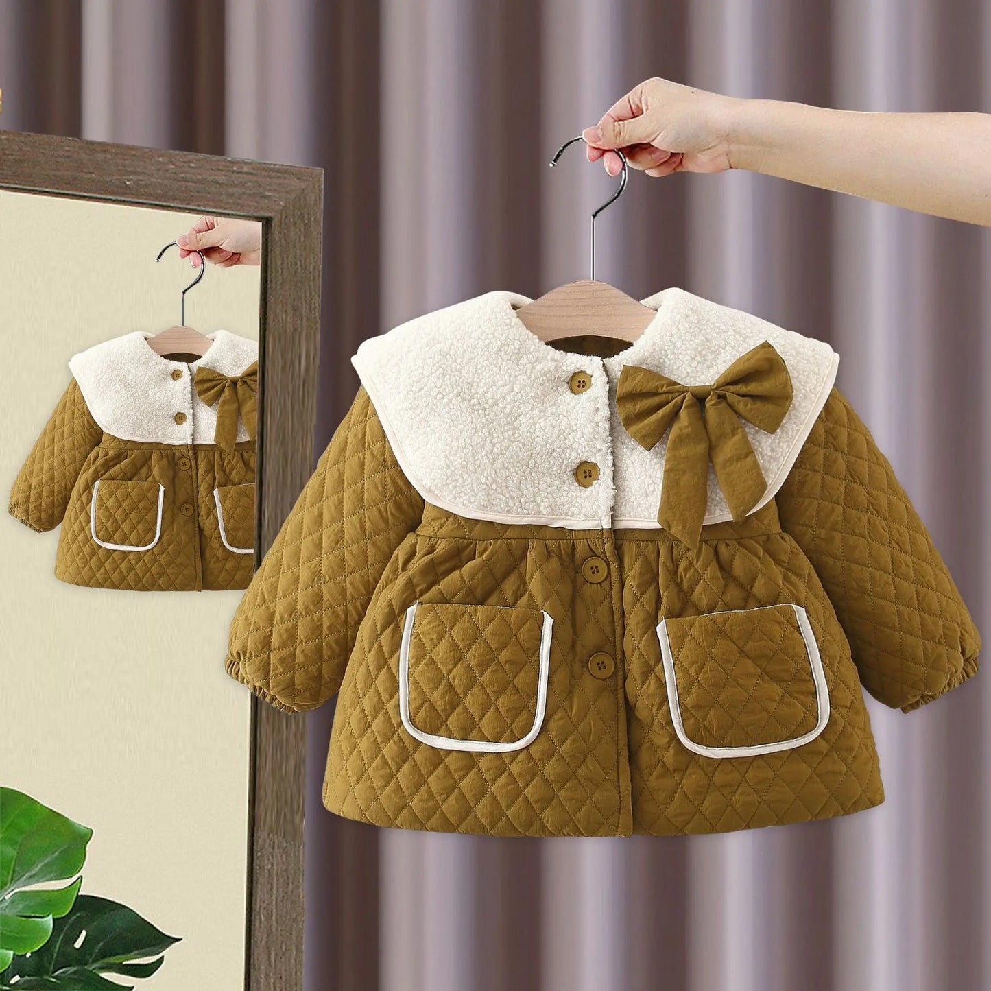 2023 Newborn baby girl clothes floral hooded cotton-padded jacket outerwear for 1 year baby birthday clothing girls outfits coat
