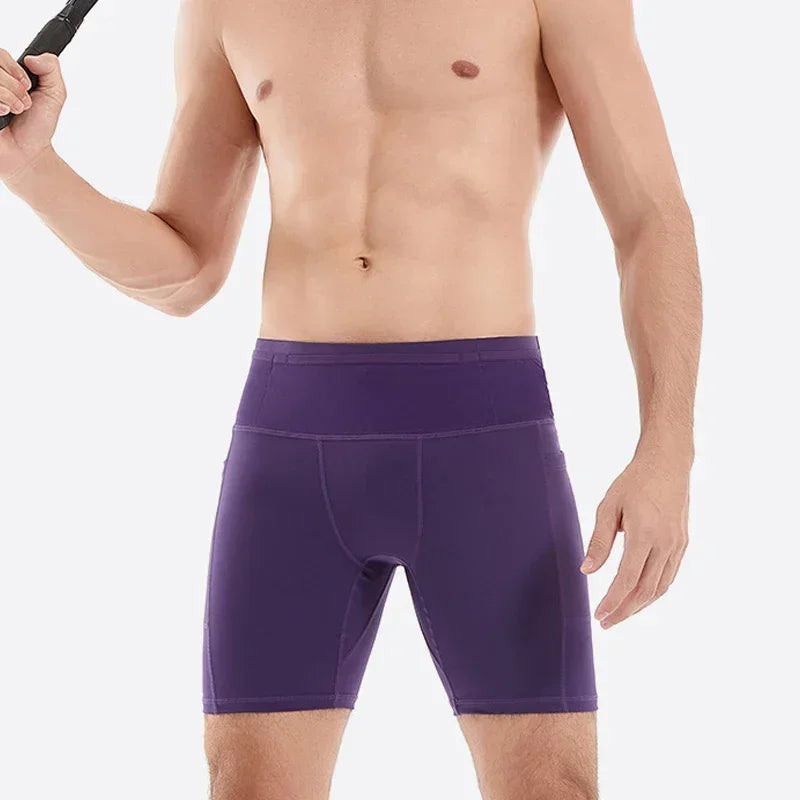 (Mul-Pockets Compression Shorts 3.0)Men Marathon Running Shorts Quick Dry Exercise Training Jogging Cycling Fitness Tight Shorts