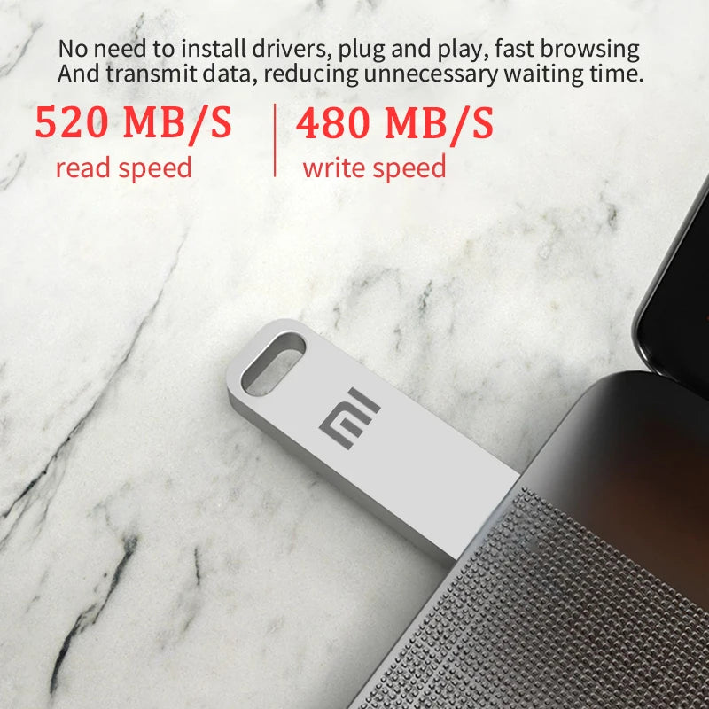 XIAOMI 2TB Metal Flash Drive USB 3.2 Super High Speed Transfer Mini U Disk Pen Drive Type C Memory Stick Waterproof U Disk Drive