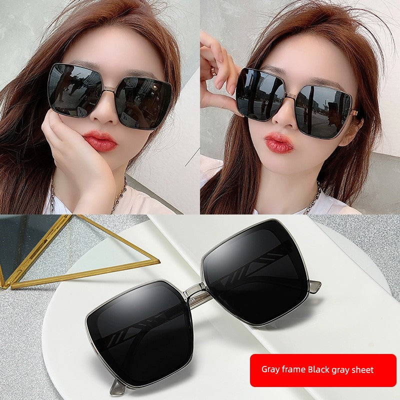 2025 New Sunglasses Female Fancy Internet Celebrity Polarized UV Protection to Make Big Face Thin-Looked Summer Driving Sunglasses