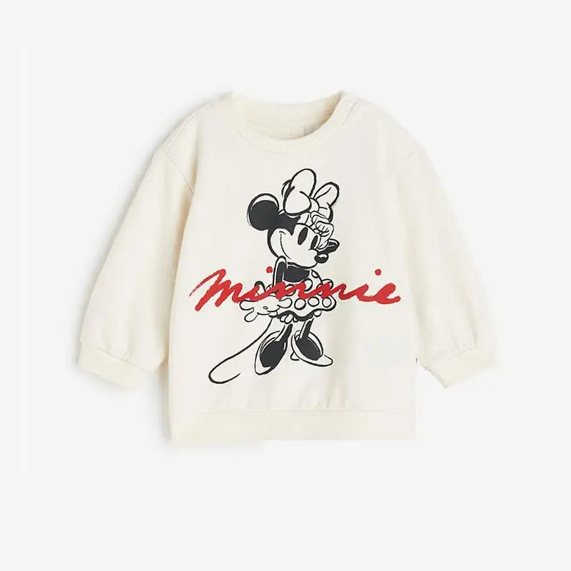 Cartoon Minnie Cute Baby Girl Long Sleeve Suit Loose Fashion Children's Tracksuits Toddler Clothes Sweatshirt + Trousers 2pc/set