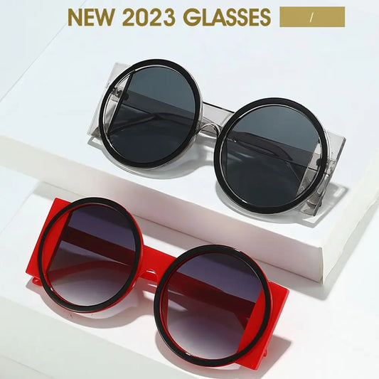 Retro Oversized Round Sunglasses UV400 Unique Gradient Sun Glasses Y2K Eyewear for Women & Men - ST Superstore