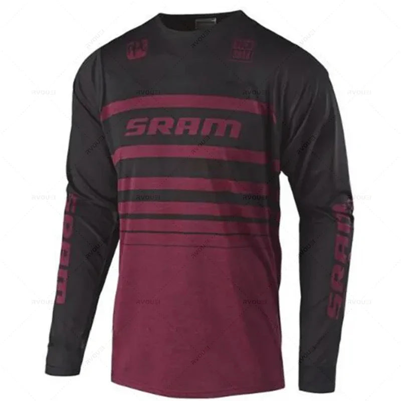New Sram Downhill Jersey Man MTB Wear Summer Maillot Ciclismo Hombre DH MTB MX Motocross Jersey Off Road Mountain Enduro T-Shirt