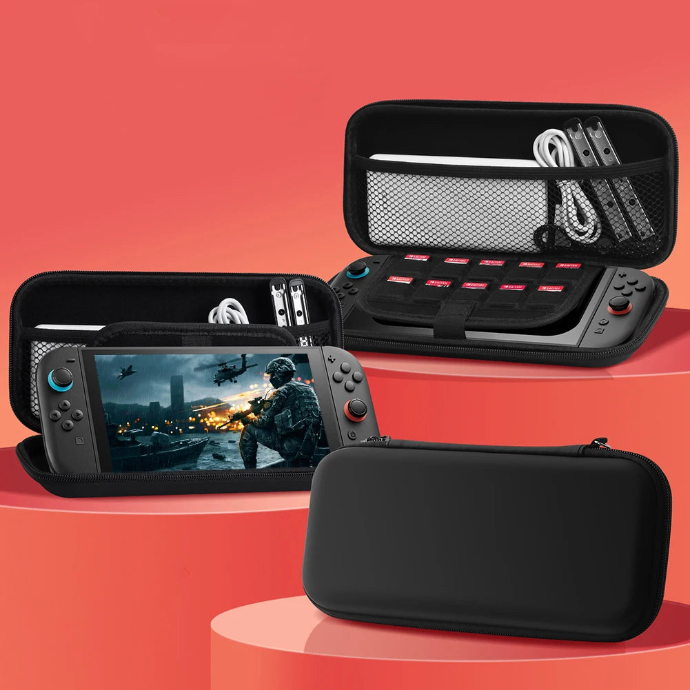 Storage Bag For Switch 2 NS Game Console Carrying Case Portable Travel Bag with 10 Game Card Slots Anti-scratch Protective Bags