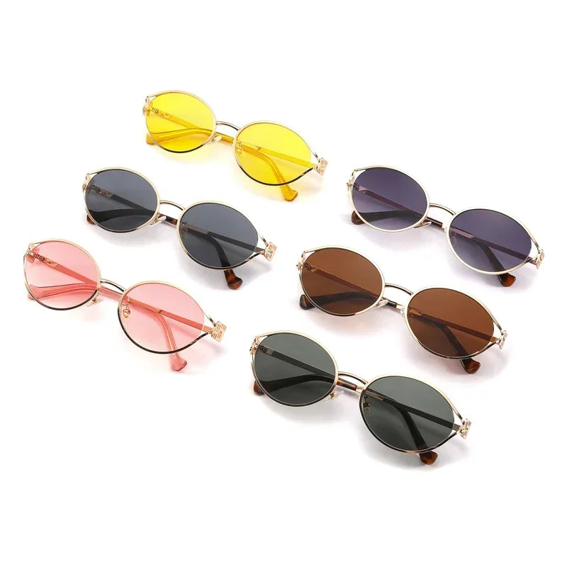 Eso Vision Fashion Brand Sunglasses Retro Small Frame Woman Man Metal Cat Eye Glasses Shades UV Protection Sun Glasses With Box