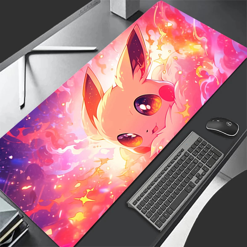 Mouse Pad Gaming Carpet Anime Keyboard Pads Rug Pokemon Eevee Mousepad Mouse Pads Laptop Extended Desk Mat for LOL Gamer Gift