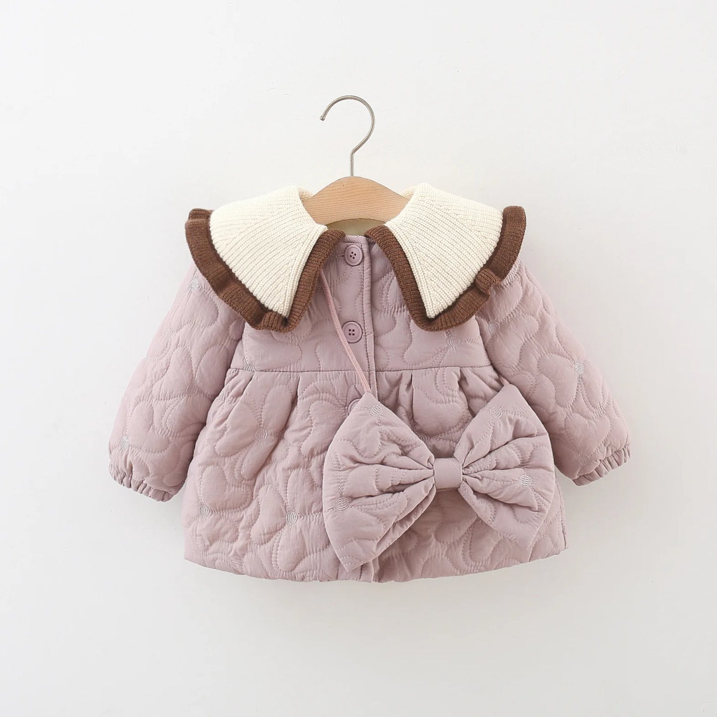 Winter New Simple Korean Style Children'S Long Sleeved Clothes, Thick And Warm Baby Girl Coat (9 Months -3 Years Old)