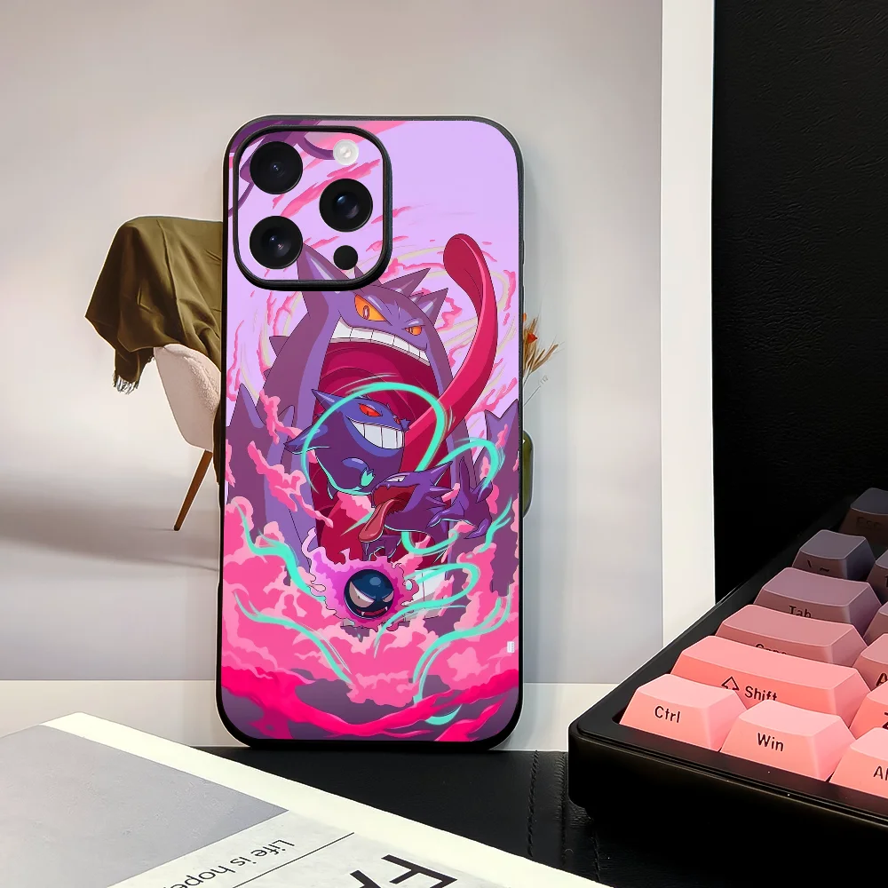 Miniso Pokemon Gengar Phone Case For 11 12 13 14 15 16Pro Max mini Plus strong magnetic attraction