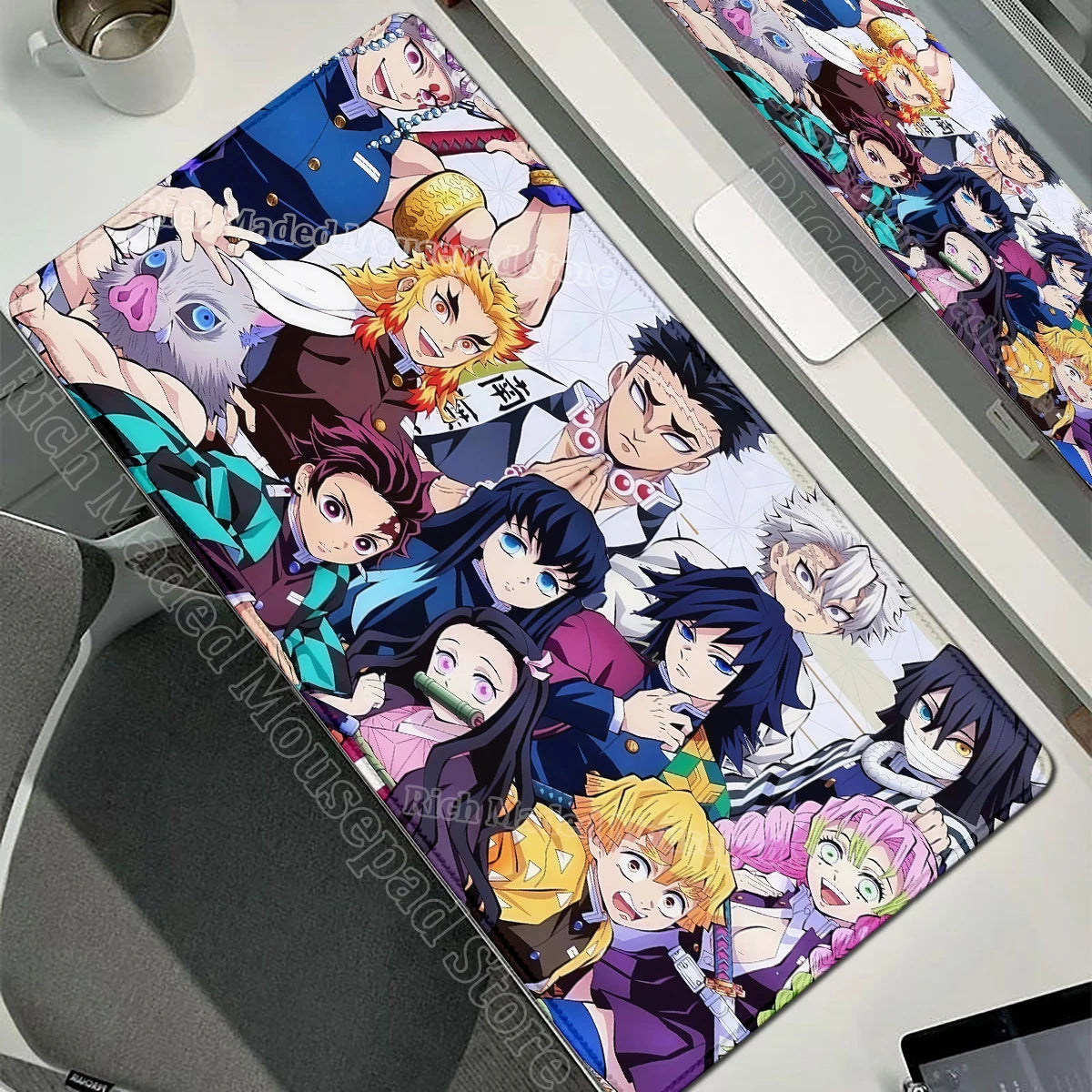 Anime Large Mouse Pad Demon Slayer Mousepad PC XXL Table Mat Office Accessories Laptop Extended Deskmat Rubber Lockedge Mousemat
