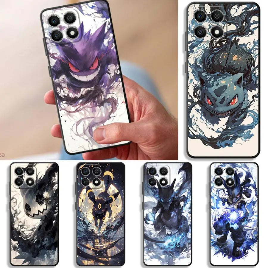 Case for Huawei Honor X8 X8a 90 Pro X9a 8X 70 X7 Magic5 X6 X6a P30 P20 Lite P40 Soft Funda Phone Cover Anime Pokemon G-Gengar