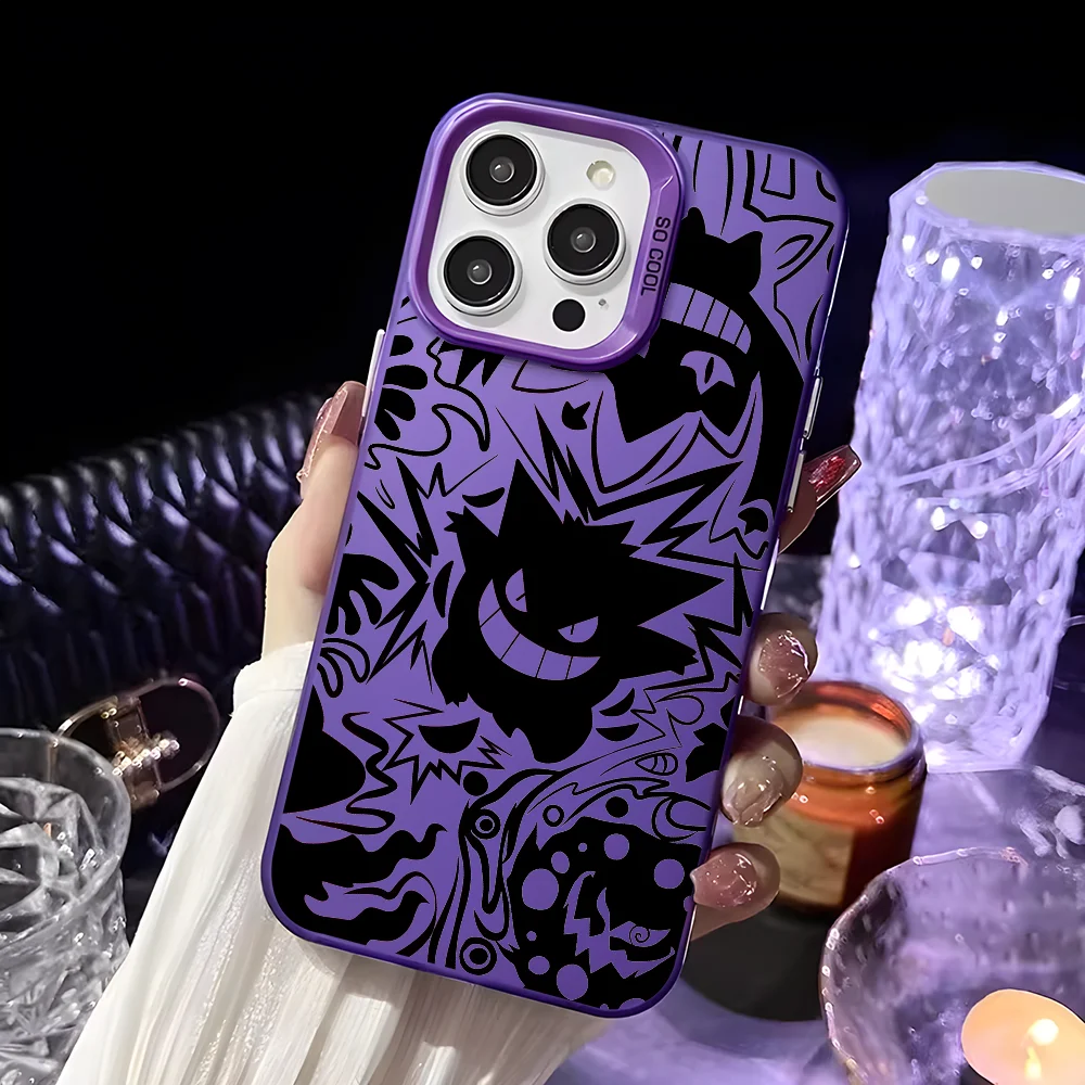 Anime Gengar Cartoon Phone Case For iPhone 16 15 14 13 12 11 Pro Max White Ultra-thin Soft Candy Abrazine Funda