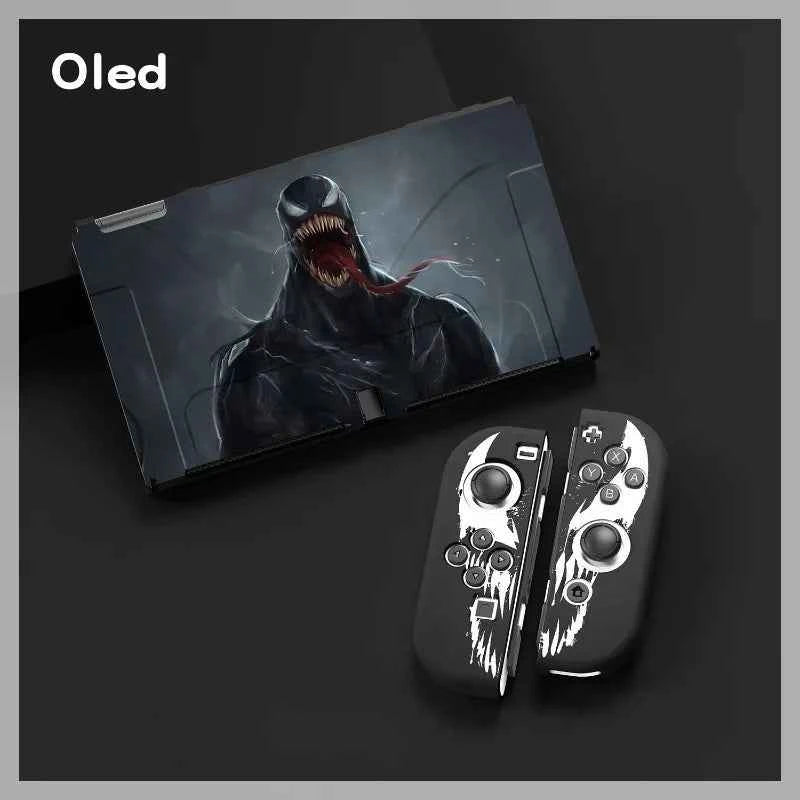 Marvel Spider man Venom Spider Man Protective Cover for Switch OLED NS Joy-Con Base Shell Silicone Anti-slip Shockproof Case