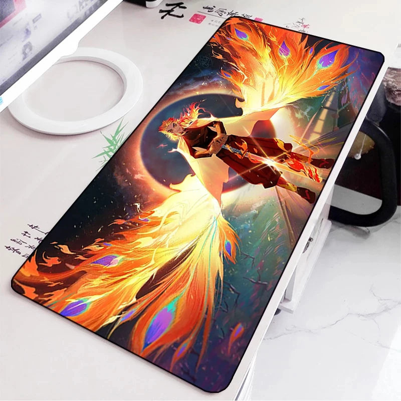 Demon Slayer Gaming Mouse Pad Rubber Mat Deskmat Keyboard Pads Cartoon Cute Mousepad Kawaii Pc Accessories Anime Mouse Mats Xxl