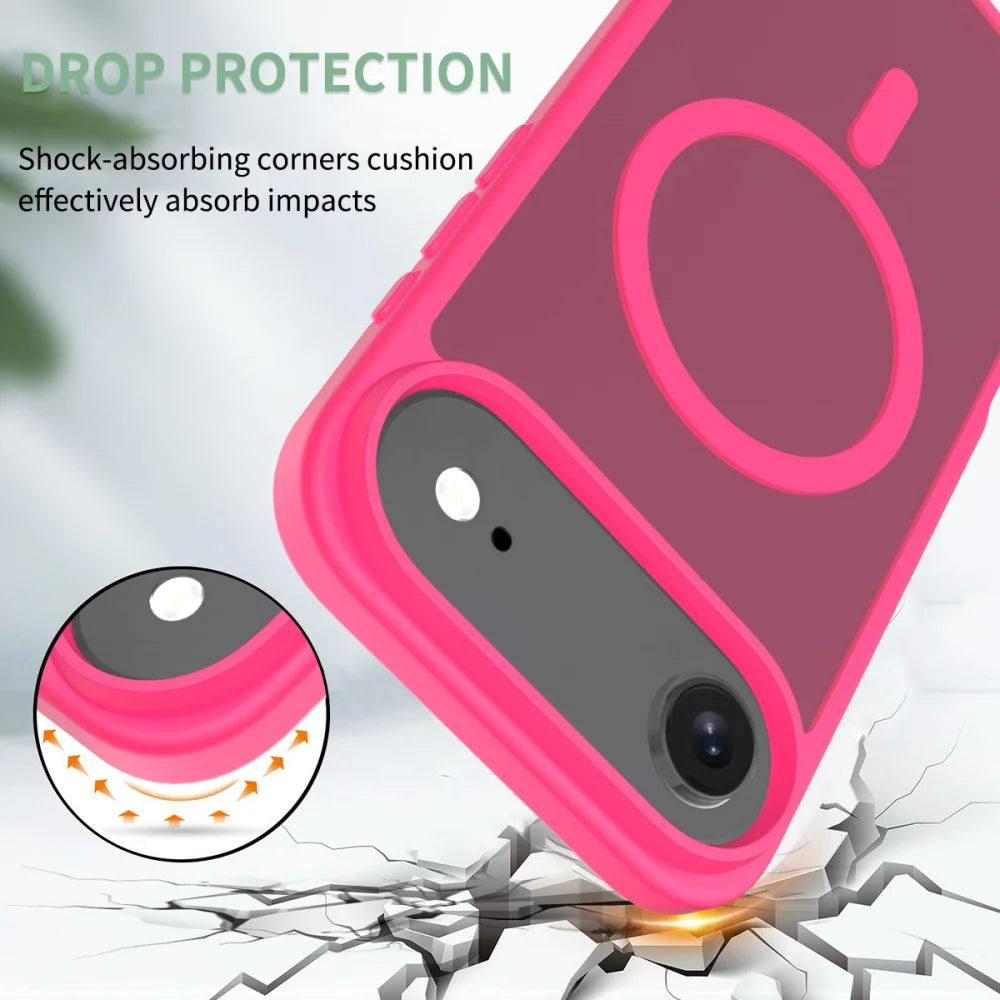 Matte For Magsafe Magnetic Case For iPhone 17 Air 16 15 14 13 12 11 Pro Max Plus SE4 16e Mini Wireless Charge Hard Armor Cover