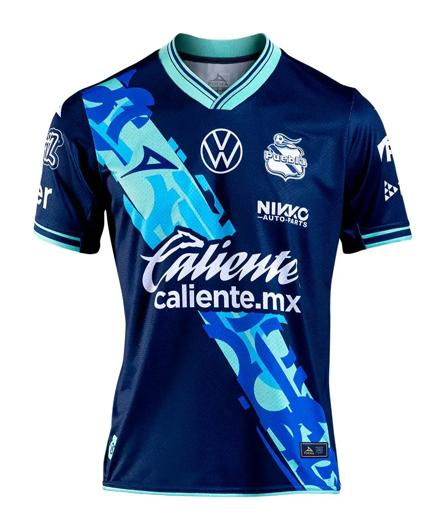 Camisa Reserva Club Puebla 2024-25 3D Printed BreathableSweat Absorbing Motorcycle Sports Shirt, Quick Drying Motorcycle T-shirt
