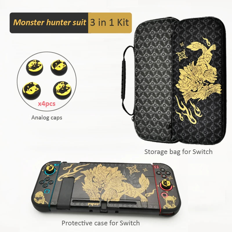 Monster Hunter Storage Bag for NS Switch OLED Carrying Case Protective Shell  for NS Switch OLED Game Accessories