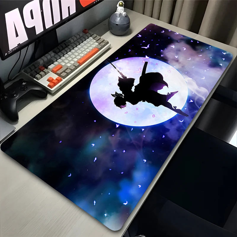 Flower Butterfly Mouse Pad Laptop Japan Anime Keyboard Rug PC Demon Slayer Gaming Mousepad 900x400 Moon Kochou Shinobu Desk Mat