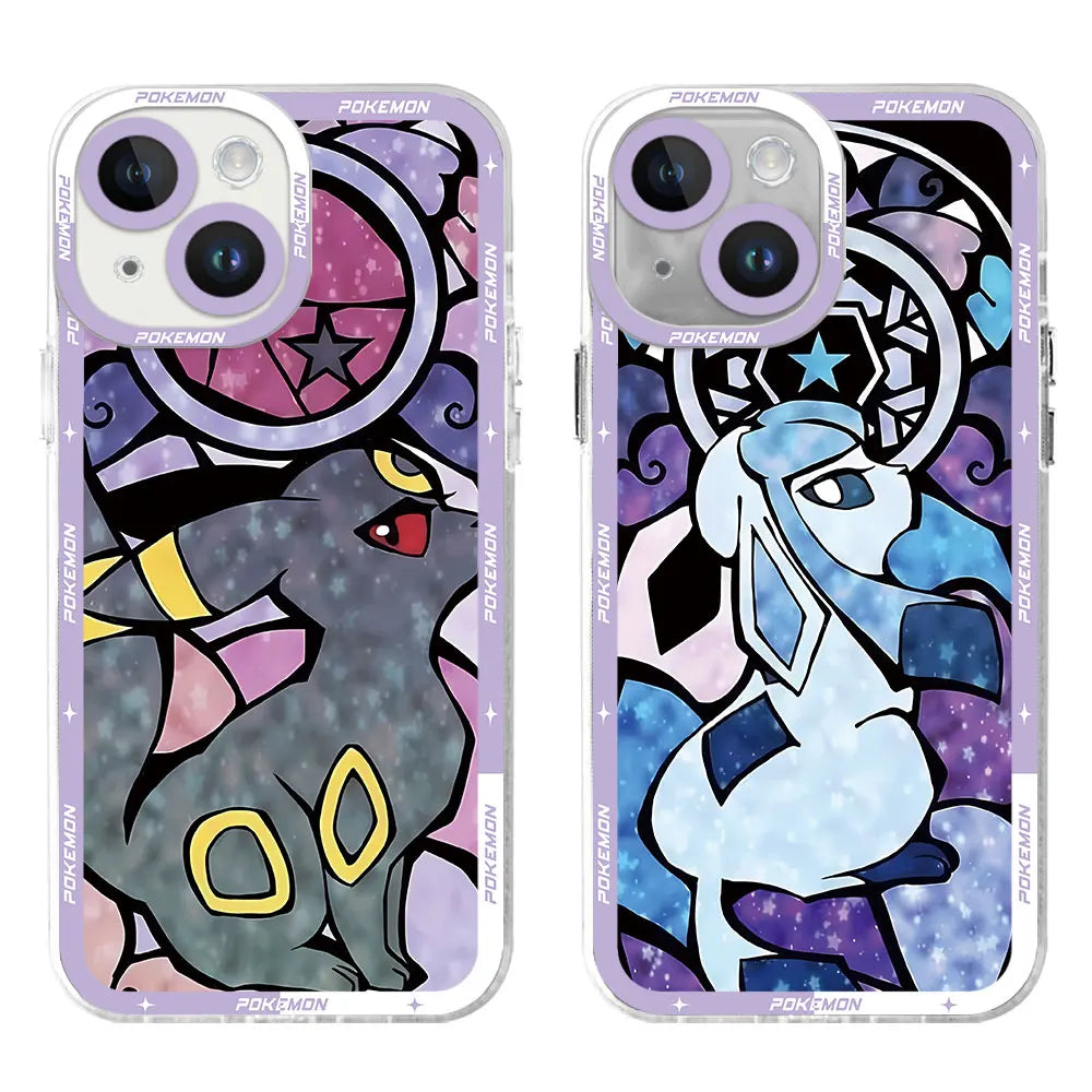 Pokemon Pikachu Eevee Color Art Case for iPhone 13 14 15 Pro Max X 8 Plus 12 Mini 7 6s 11 Pro XS SE XR Back Transparent Soft Bag