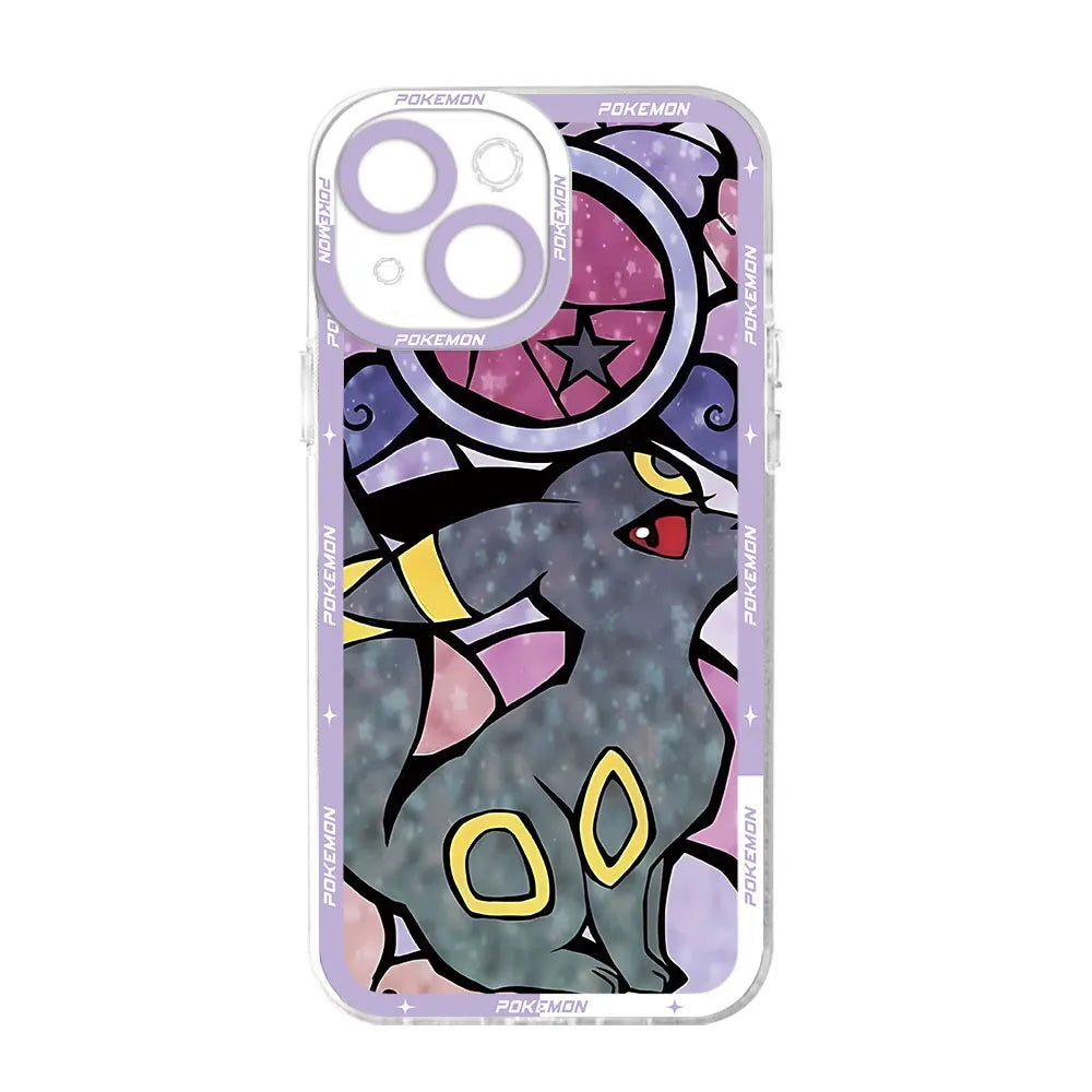 Pokemon Pikachu Eevee Color Art Case for iPhone 13 14 15 Pro Max X 8 Plus 12 Mini 7 6s 11 Pro XS SE XR Back Transparent Soft Bag