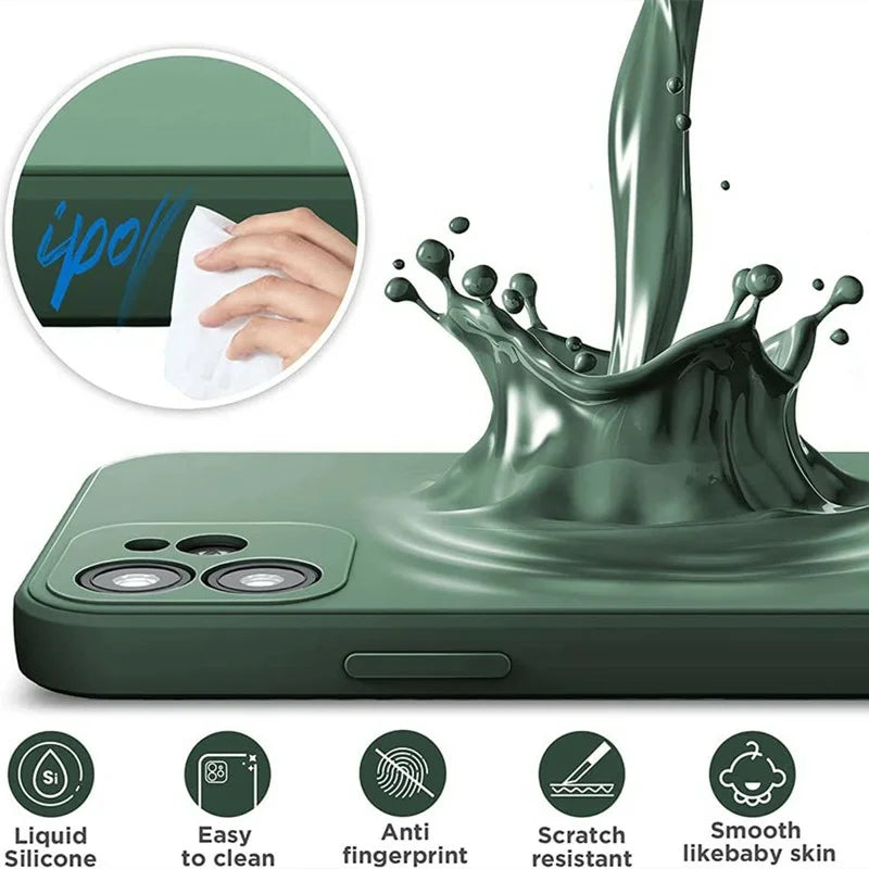 For iPhone 17 Air Case Liquid Silicone Plain Case For iPhone Air Cover TPU Anti-drop Phone Protector For iPhone 17 Pro Max Case