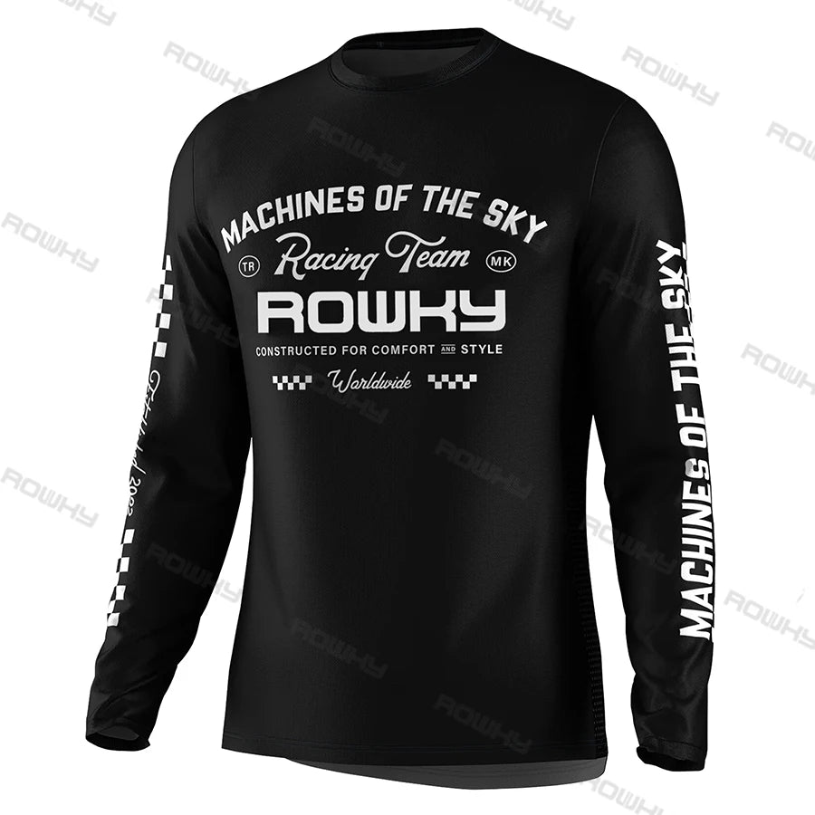ROWKY Motorcycles Racing T-shirt Mtb Jersey Downhill Camiseta De Motocross Enduro Maillot Hombre Cycling Jersey Men Bike Shirts