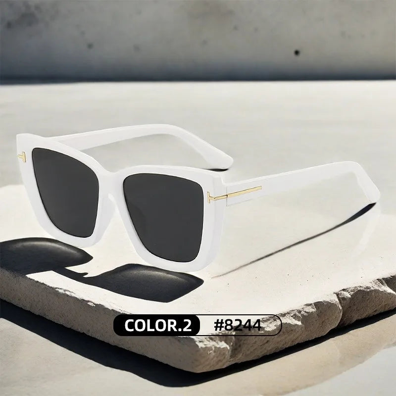 Brand Designer Cat Eye Sunglasses W omen Vintage 2025 High Quality Sun Glasses Fashion Big Frame Cool Sexy Female Oculos