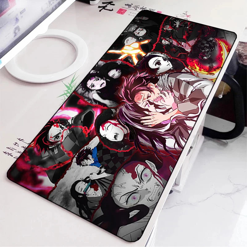 Demon Slayer Gaming Mouse Pad Rubber Mat Deskmat Keyboard Pads Cartoon Cute Mousepad Kawaii Pc Accessories Anime Mouse Mats Xxl