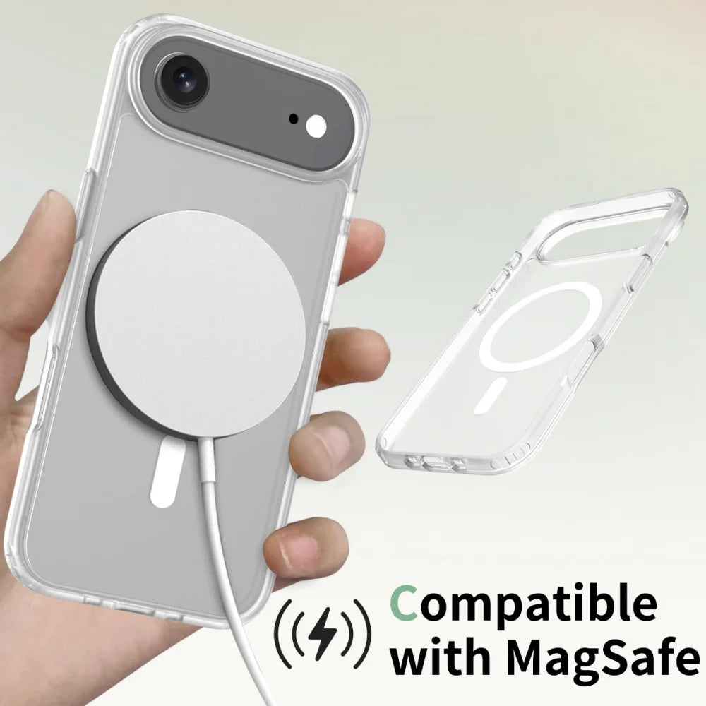 Matte For Magsafe Magnetic Case For iPhone 17 Air 16 15 14 13 12 11 Pro Max Plus SE4 16e Mini Wireless Charge Hard Armor Cover