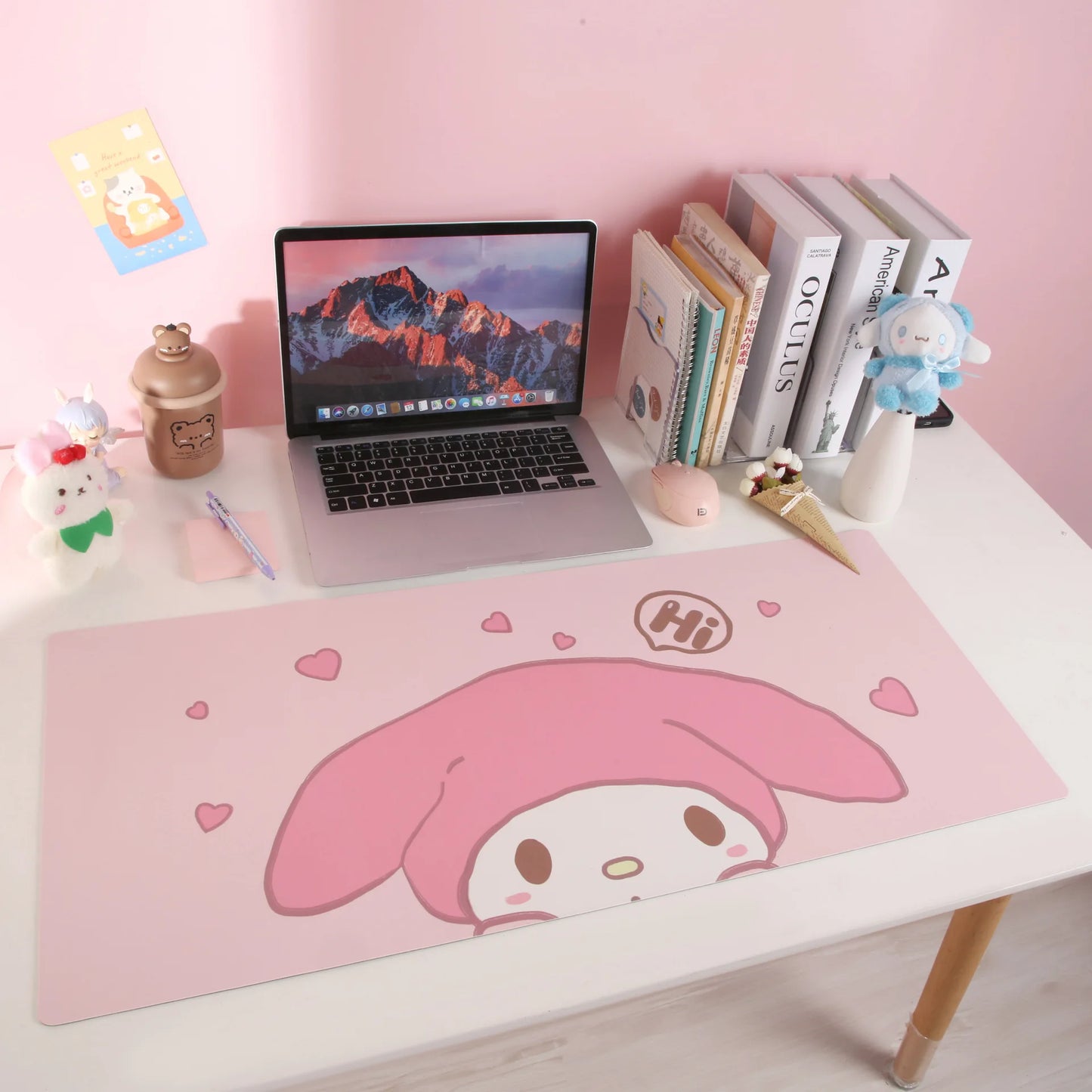 80/35cm Sanrio Hello Kitty Kuromi Office Desk Mat Melody Cinnamoroll Non-Slip Large Keyboard Mouse Pad Game Pads Pc Accessories