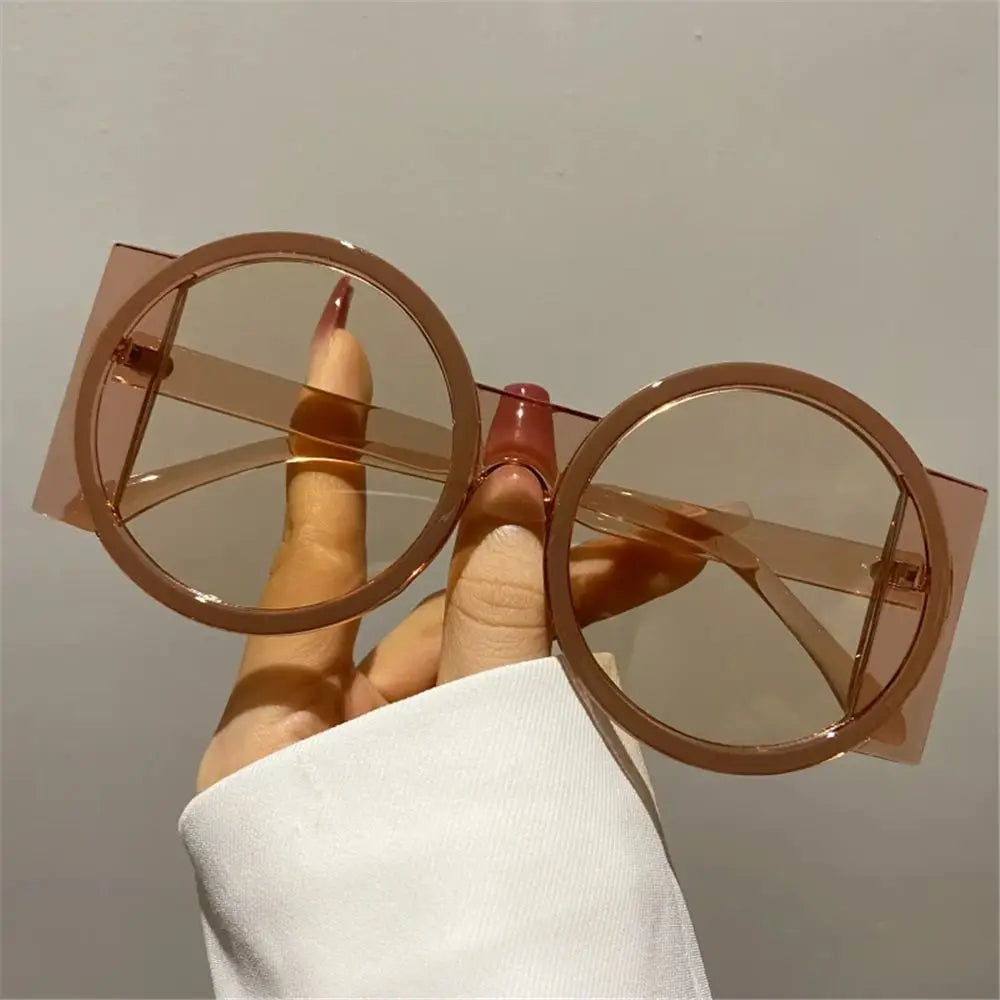 Retro Oversized Round Sunglasses UV400 Unique Gradient Sun Glasses Y2K Eyewear for Women & Men