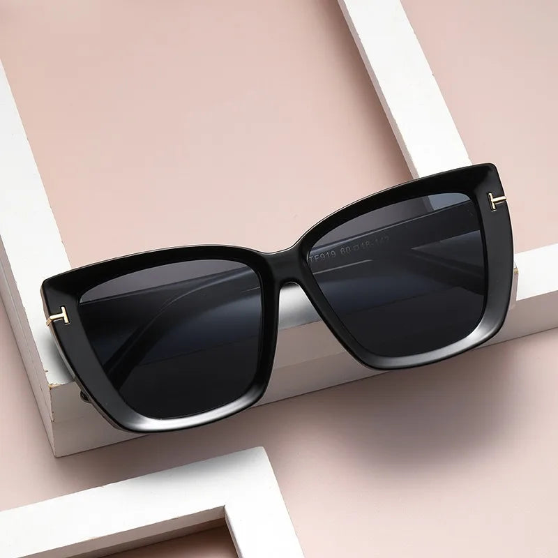 Brand Designer Cat Eye Sunglasses W omen Vintage 2025 High Quality Sun Glasses Fashion Big Frame Cool Sexy Female Oculos