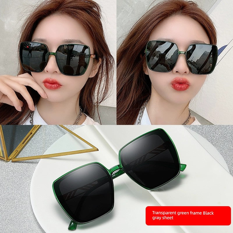 2025 New Sunglasses Female Fancy Internet Celebrity Polarized UV Protection to Make Big Face Thin-Looked Summer Driving Sunglasses