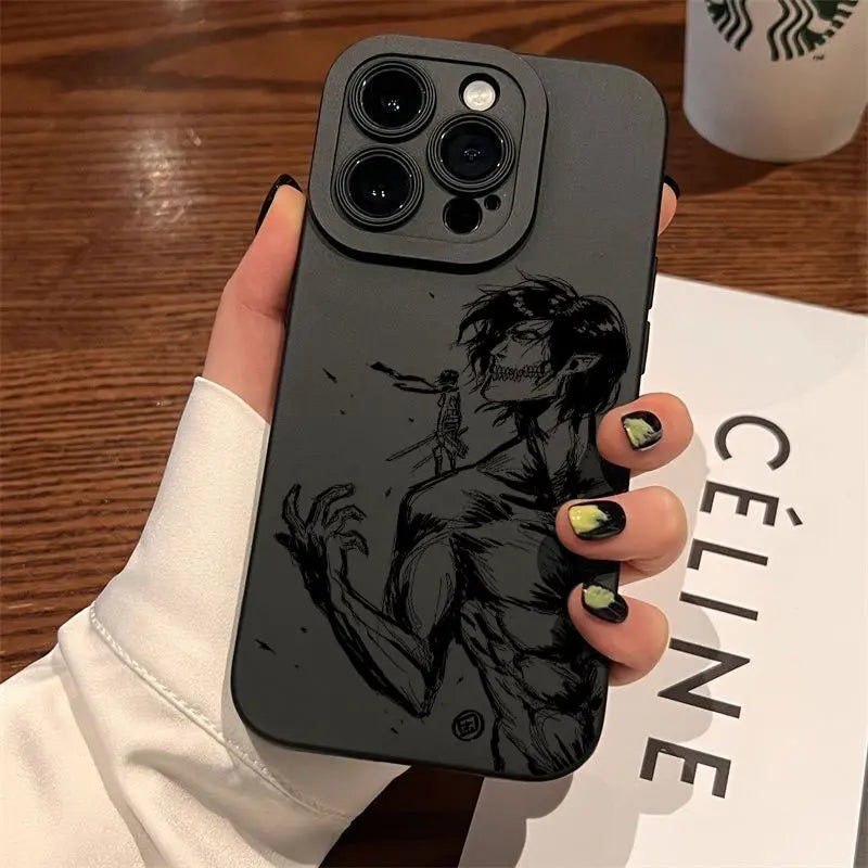 Hot Anime Attack On Titan Phone Case For iPhone 16 15 14 13 12 11 Mini Pro Max X XR XSMax 8 7 6 6S Plus Soft Silicone Back Cover