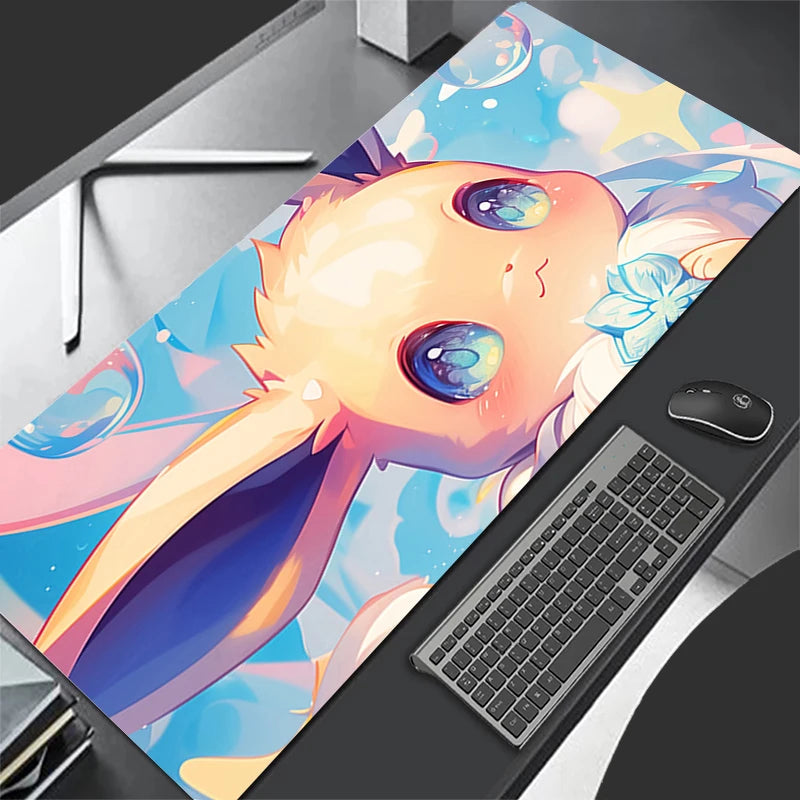 Mouse Pad Gaming Carpet Anime Keyboard Pads Rug Pokemon Eevee Mousepad Mouse Pads Laptop Extended Desk Mat for LOL Gamer Gift