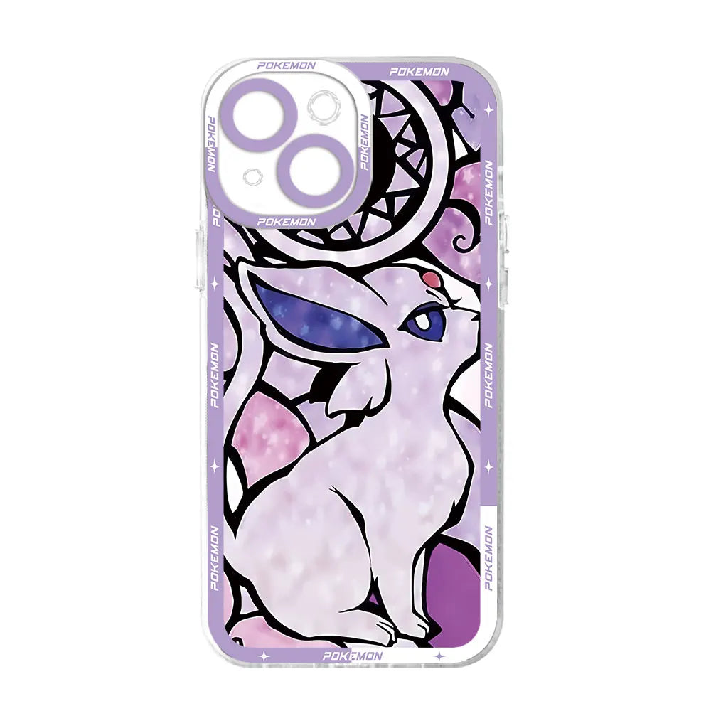 Pokemon Pikachu Eevee Color Art Case for iPhone 13 14 15 Pro Max X 8 Plus 12 Mini 7 6s 11 Pro XS SE XR Back Transparent Soft Bag