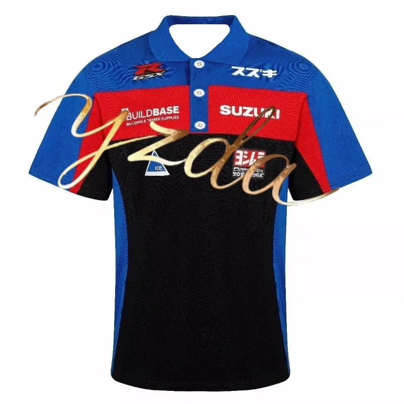 Eccstar_Suzuki_Sotogp Racing Team Polo Shirt Motorcycle Racing T-shirt Men's and Women's Outdoor Sports Leisure Speed Drying