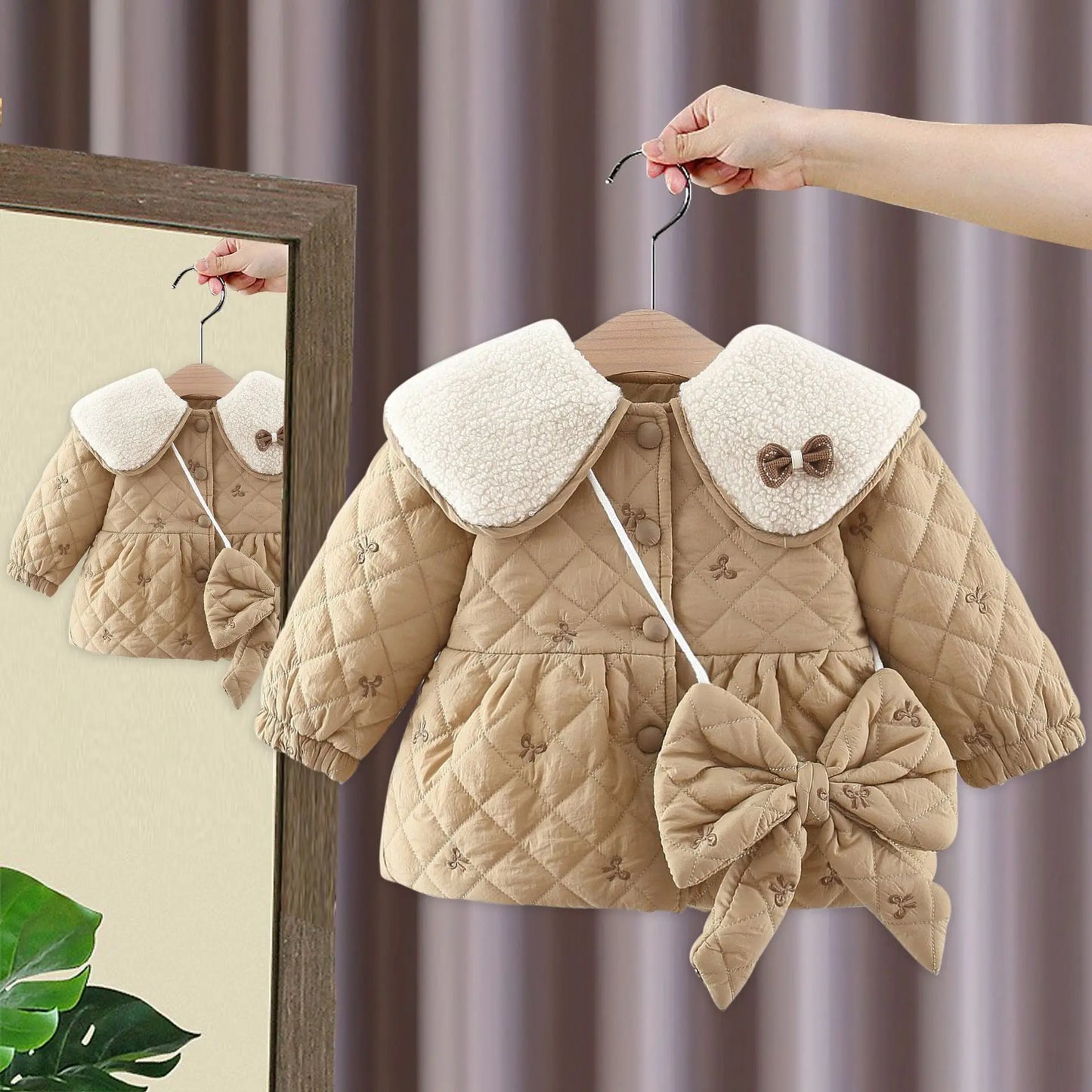 2023 Newborn baby girl clothes floral hooded cotton-padded jacket outerwear for 1 year baby birthday clothing girls outfits coat