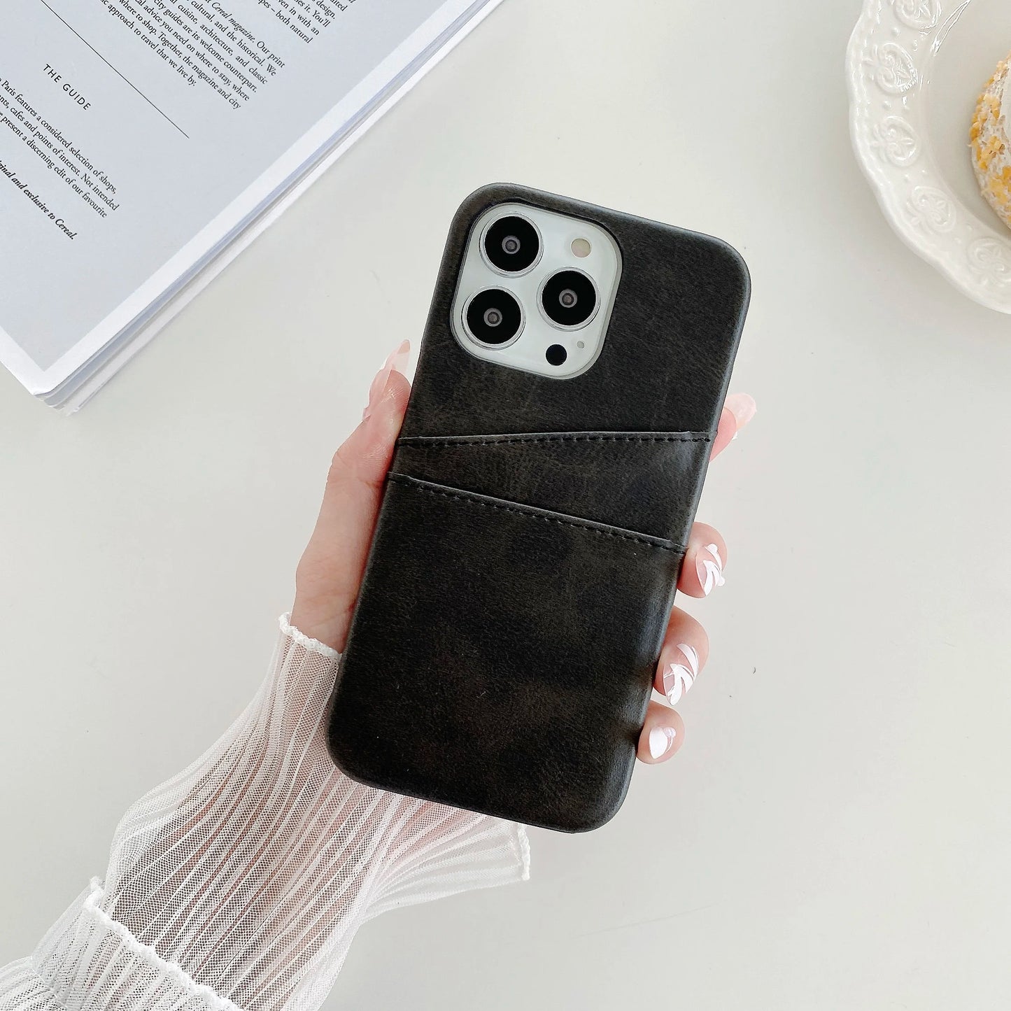 Luxury Cowhide Leather Wallet Card Slots Holder Case for iPhone 16 15 14 13 12 11 Pro MAX X XS 8 7 6 Plus SE Skin Purse Cover