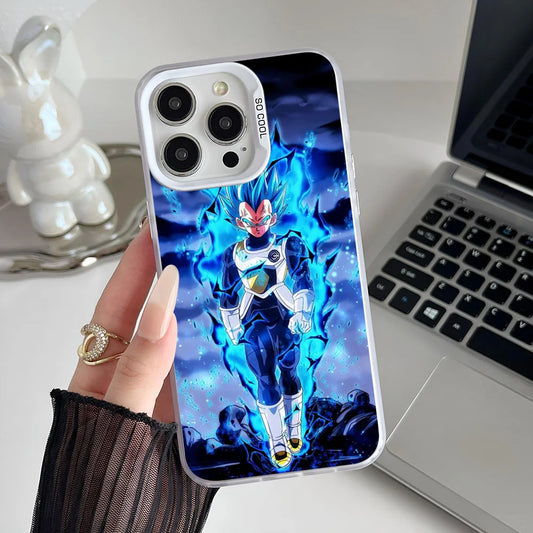 Anime V-VegetaS Phone Case IMD Color Silver Shell For IPhone 16 15 14 13 12 11 Pro Max Plus